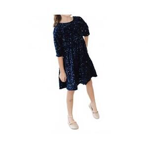 NEW MILA & ROSE velvet sequin dress in navy